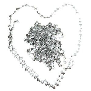Lot 7‎ Strands Heart Garland Christmas Tree Wedding Silver Plastic Total 749 in